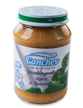 Пюре зеленчукова супа с броколи Ганчев - 8+ месеца, 190 гр.