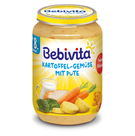 Пюре картофи и зеленчуци с пуешко месо Bebivita - 8+ месеца, 220 гр.