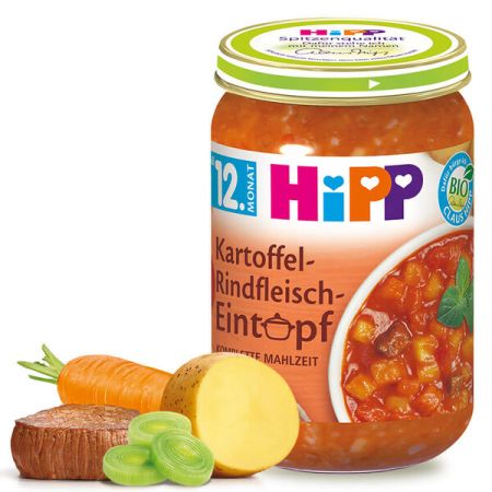 Пюре БИО яхния с картофи и телешко HiPP- 12+ месеца, 250 гр. 