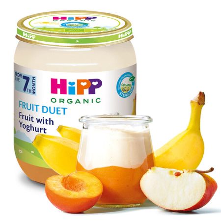 Пюре Био плодове с йогурт HiPP- 7+ месеца, 160 гр.