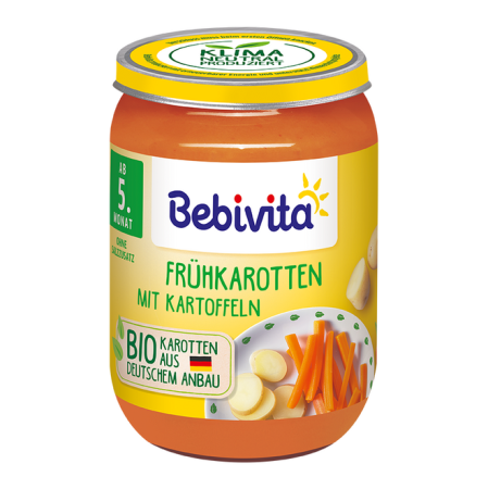 Пюре Био бейби моркови с картофи Bebivita - 4+ месеца, 190 гр.