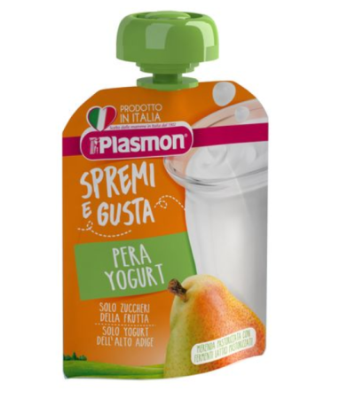 Плодова закуска круша с йогурт Plasmon - 6+ месеца, 85 гр.