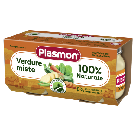 Пюре зеленчуци микс Plasmon - 6+ месеца, 160 гр. (2х80 гр.)