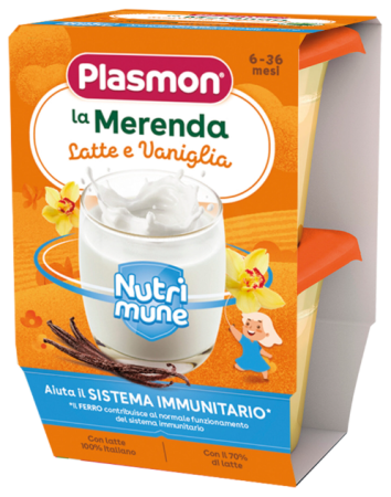 Млечен десерт с ванилия Nutrimune Plasmon - 6+ месеца, 240 гр. (2х120 гр.)