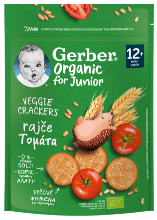 Пшенични Био крекери с домат Nestle Gerber Organic - 12+ месеца, 100 гр.