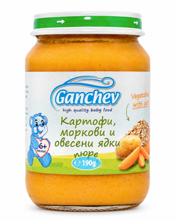 Пюре картофи, моркови и овесени ядки Ганчев - 6+ месеца, 190 гр.