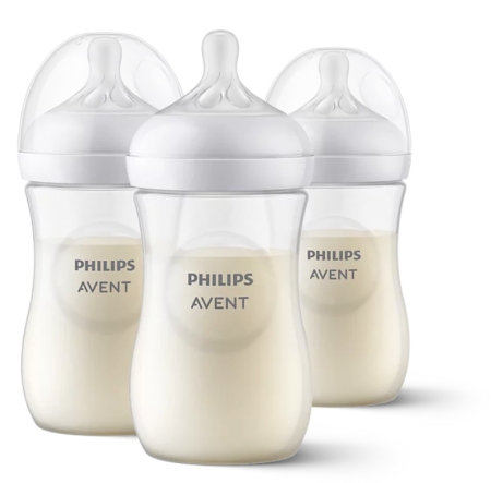 Philips Avent Natural Response Комплект 3 бебешки бутилки 260 мл с биберони Flow 3, 1+ месеца SCY903/03