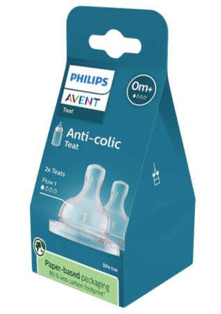 Philips Avent Anti-colic Биберони против колики  0+ месеца Flow 1, 2 бр. SCY761/02
