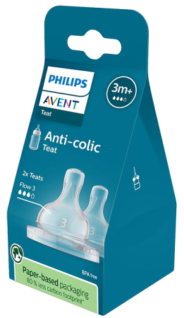 Philips Avent Anti-colic Биберони против колики  3+ месеца Flow 3, 2 бр. SCY763-02