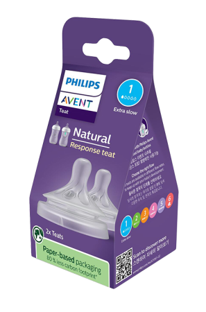 Philips Avent Natural Response Биберони 0+ месеца Flow 1, 2 бр. SCY961/02