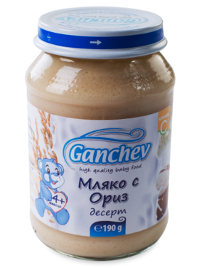 Десерт мляко с ориз Ганчев - 4+ месеца, 190 гр.