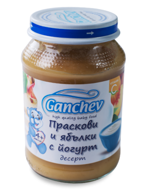 Десерт праскови и ябълки с йогурт Ганчев - 4+ месеца, 190 гр.