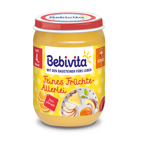 Пюре различни плодове Bebivita - 4+ месеца, 190 гр.