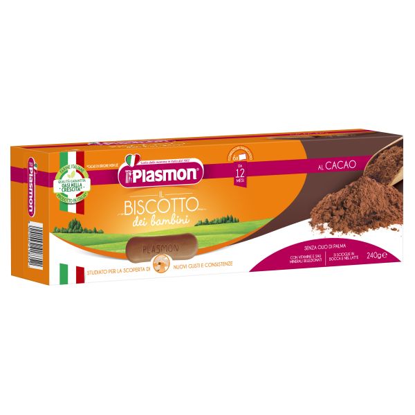 Бисквити за деца с какао Plasmon - 12+ месеца, 240 гр.
