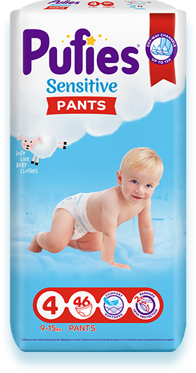 Пелени гащи Pants Sensitive Pufies 4, 9-15 кг. 46 броя
