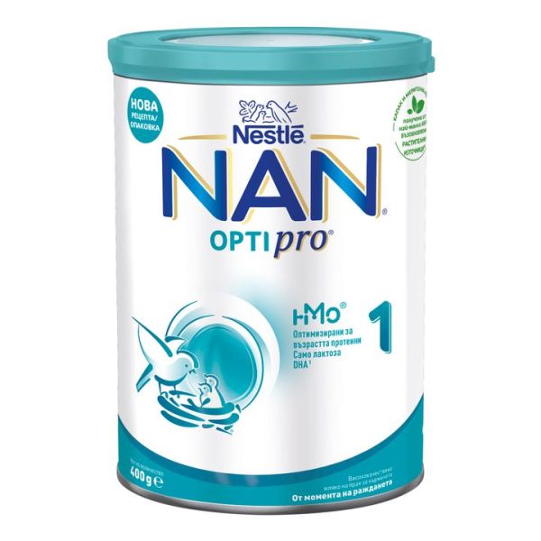 Nestlé NAN OPTIPRO® 1 HM-O® - Мляко за кърмачета от момента на раждането до 6 месеца , 400 гр.