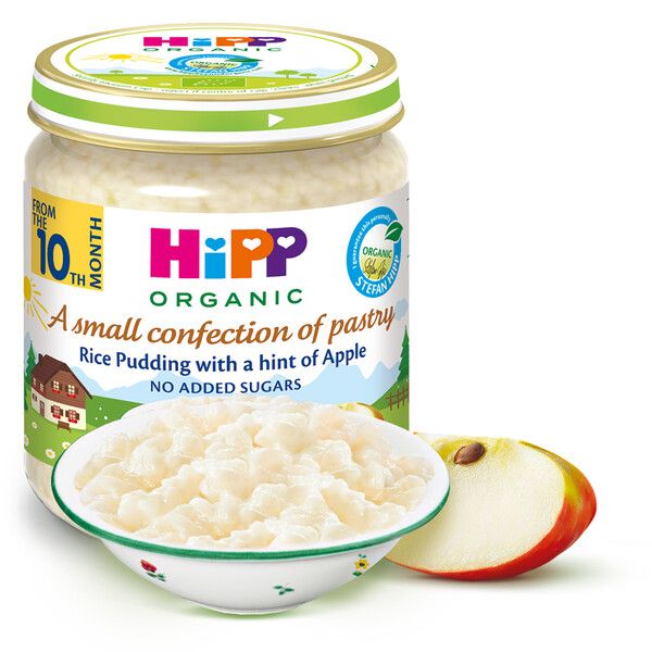 Пюре Био мляко с ориз и ябълка HiPP - 10+ месеца, 200 гр.