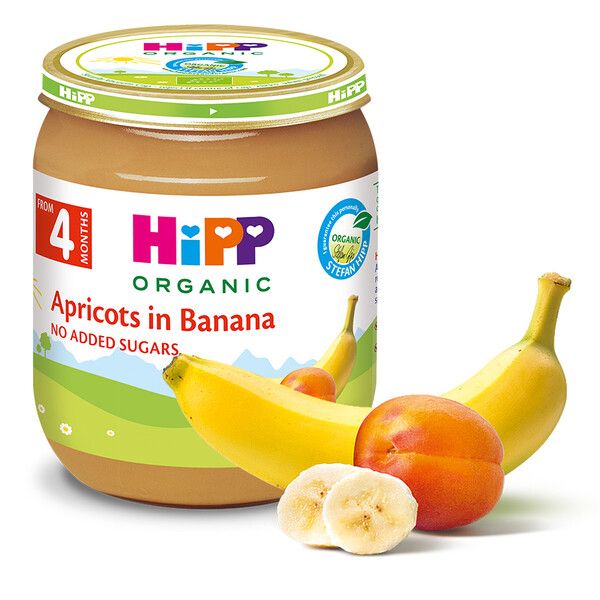 Пюре Био кайсия с банани HiPP - 4+ месеца, 125 гр.