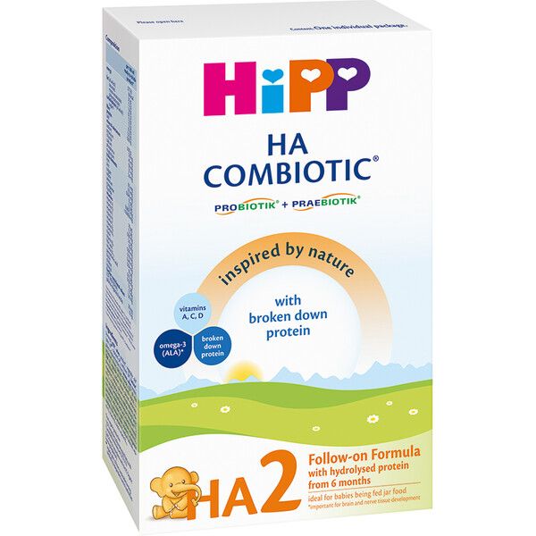 HiPP HA 2 Combiotic - Хипоалергенно мляко за кърмачета 6+ месеца, 350 гр.