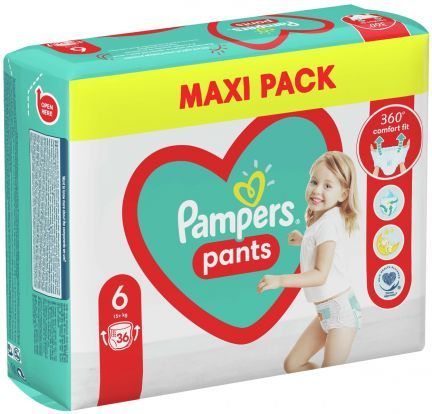 Пелени - гащички Pampers Pants 6, 15 + кг., 36 бр.