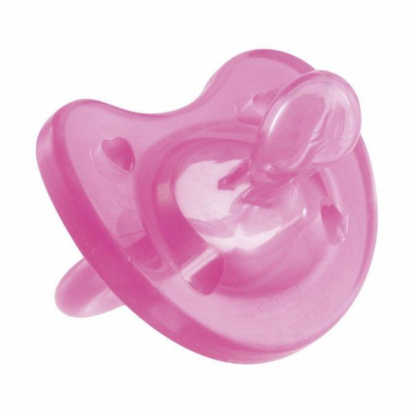 Биберон-залъгалка Physio Soft, силикон 0-6 месеца - Chicco, розова