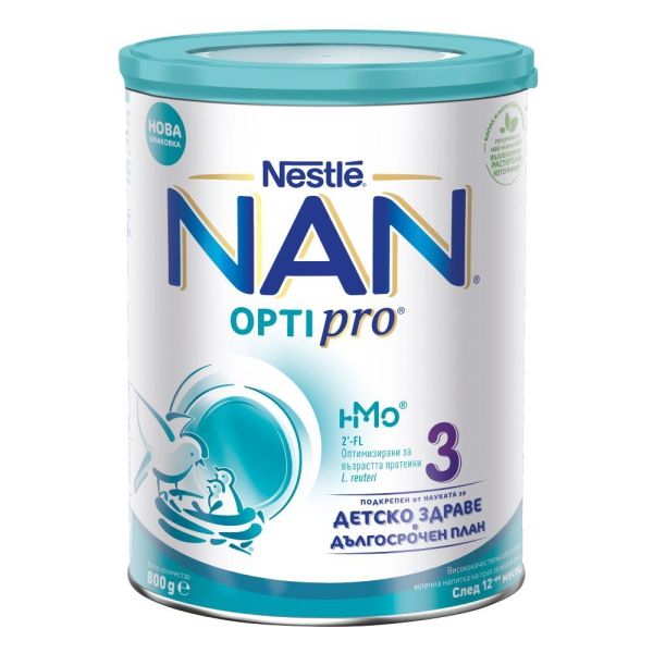 Nestlé NAN® OPTIPRO® 3 HM-O® -  Мляко за малки деца след 12-тия месец, 800 гр.