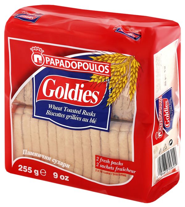 Пшенични сухари Papadopoulos Goldies, 255 гр.