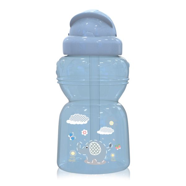 Спортна бутилка със сламка Lorelli Baby Care Animals - 325 мл., 6+ месеца, Moonlight Blue