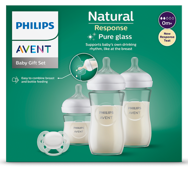 Стъклен подаръчен комплект за новородено Philips Avent Natural Response SCD878/11