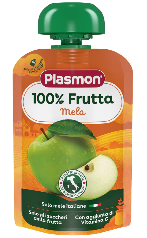 Плодова закуска ябълка Plasmon - 6+ месеца, 100 гр.