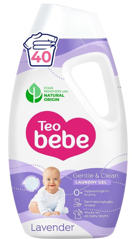 Течен перилен препарат с лавандула Тео Bebe Gentle & Clean Lavender - 1.8 л.
