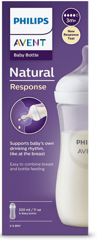 Бебешка бутилка Natural Response Philips Avent 330 мл. с биберон 3+ месеца