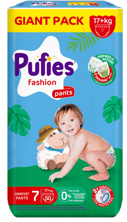 Пелени гащи Pufies Fashion Pants 7, 17+ кг. 50 броя