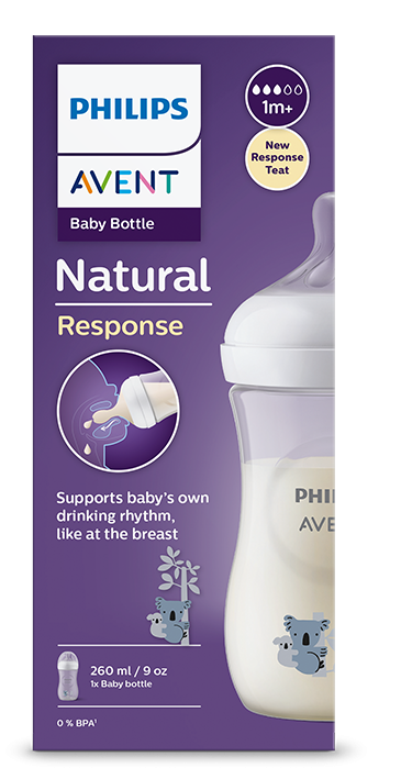 Бебешка бутилка Philips Avent Natural Response 260 мл. с биберон Flow 3, 1+ месеца SCY903/67