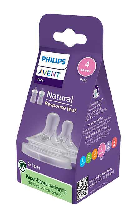 Philips Avent Natural Response Биберони 3+ месеца Flow 4, 2 бр. SCY964/02