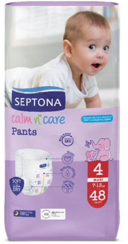 Пелени гащи Septona Maxi 4, 7-13 кг. 48 броя