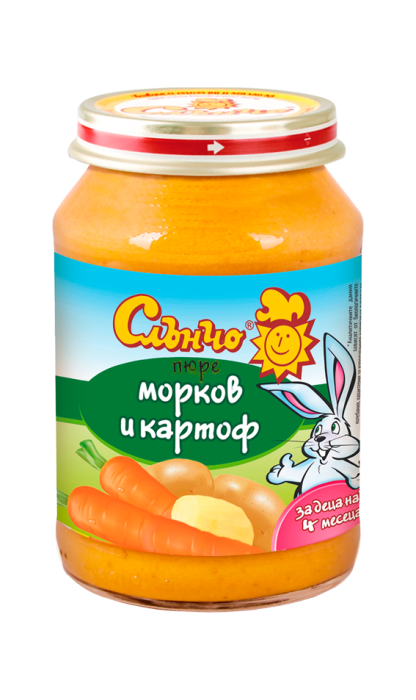 Пюре морков и картоф Слънчо - 4+ месеца, 190 гр.