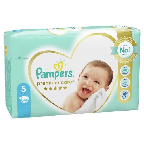 Бебешки пелени Pampers Premium Care 5, 11-16 кг. 44 броя