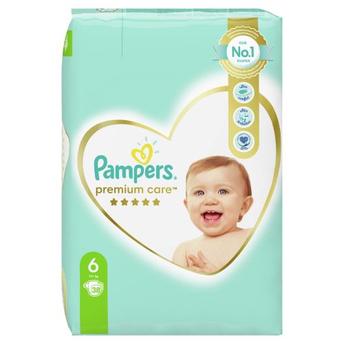 Бебешки пелени Pampers Premium Care 6, 13+ кг. 38 броя