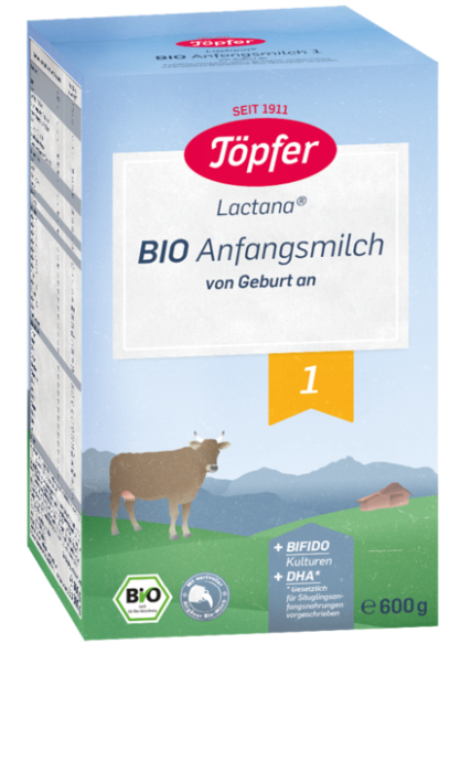 Töpfer Lactana Bio 1 - Мляко за кърмачета 0+ месеца (+BIFIDO +DHA) - 600 гр.