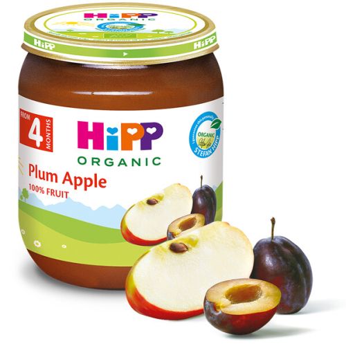 Пюре Био сливи и ябълки HiPP - 4+ месеца, 125 гр.