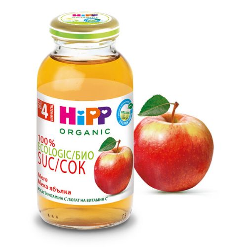 Био сок мека ябълка HiPP - 4+ месеца, 200 мл.