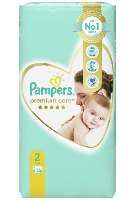 Бебешки пелени Pampers Premium Care 2, 4-8 кг. 46 броя