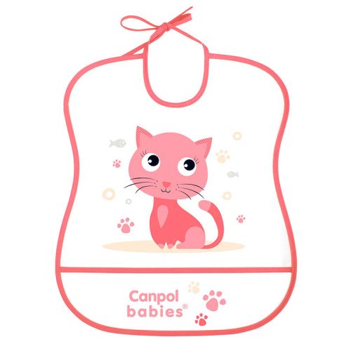 Лигавник с джоб Happy Animals 6+ месеца - Canpol babies, Розов
