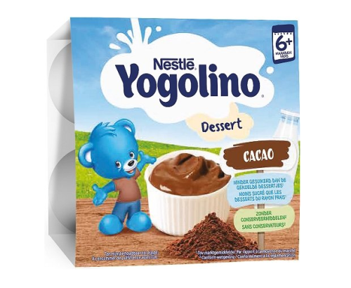 Млечен десерт Nestle Yogolino какао 6+ месеца - 4 броя по 100 гр.