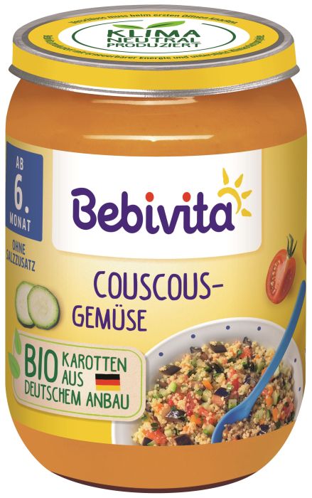 Пюре Био кускус със зеленчуци Bebivita - 6 + месеца, 190 гр.