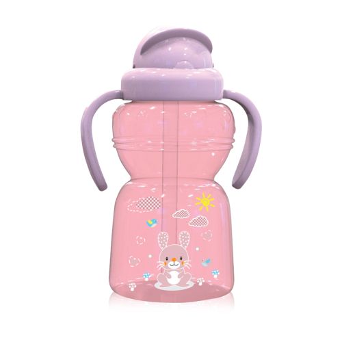 Спортна бутилка с дръжка Lorelli Baby Care  Animals - 325 мл., 6+ месеца, Blush Pink