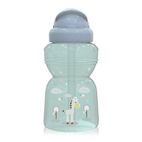 Спортна бутилка със сламка Lorelli Baby Care Animals - 325 мл., 6+ месеца, Mint Green