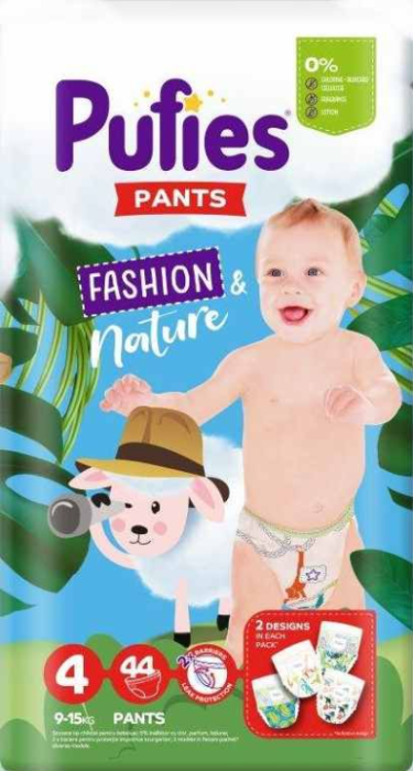 Пелени гащи Pufies Pants Fashion & Nature 4, 9-15 кг. 44 броя