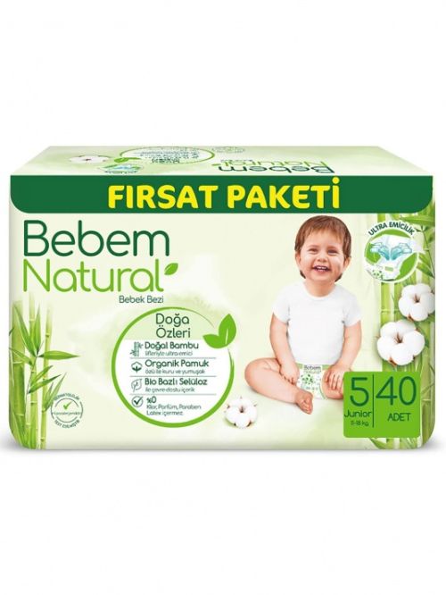 Бебешки пелени Bebem Natural 5, 11-18 кг. 40 броя.